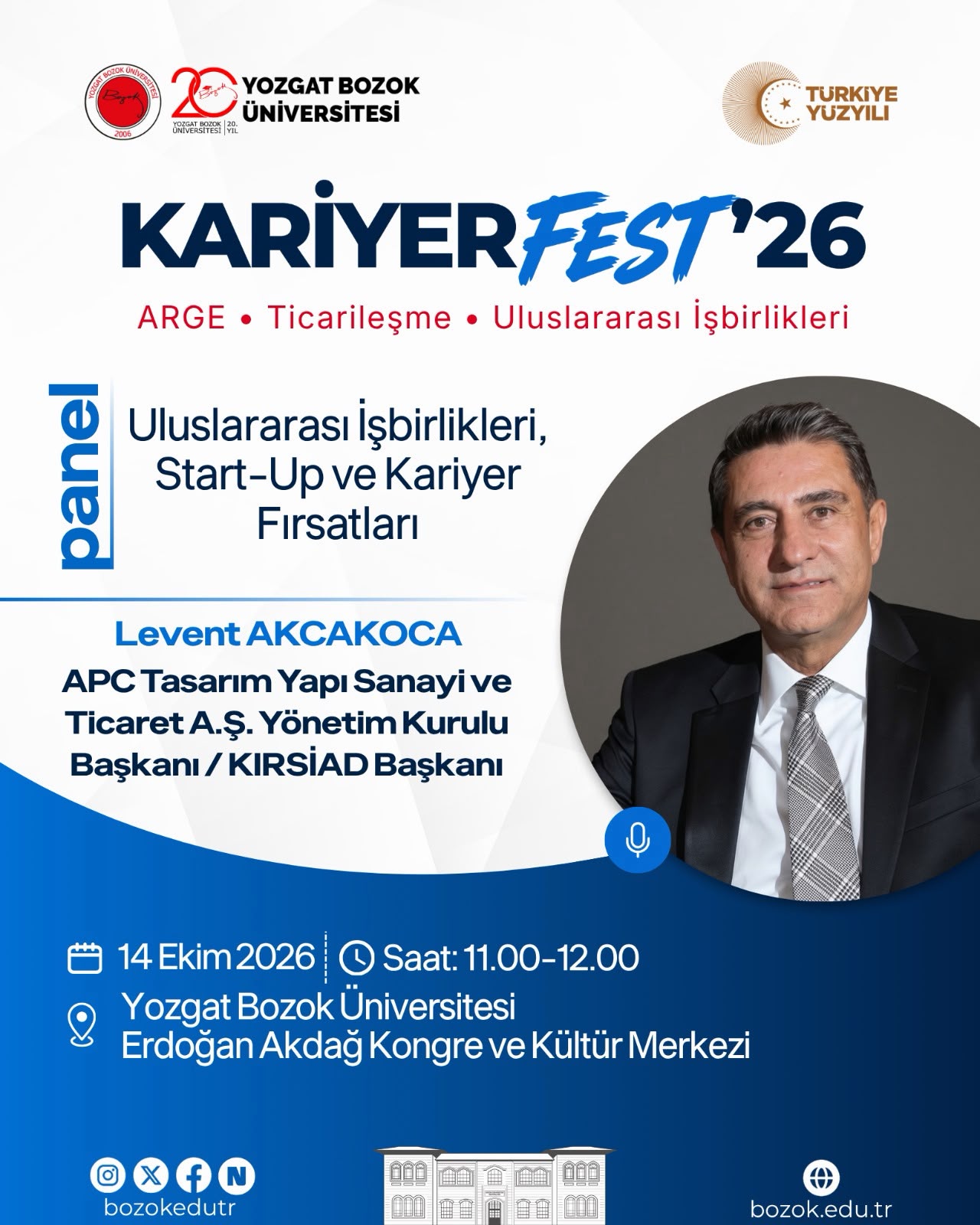 ​KIRSİAD Yönetim Kurulu Başkanı Levent Akçakoca, KariyerFest’26'da Gençlerle Buluşuyor
